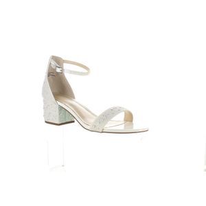 Betsey Johnson Womens Mari White Ankle Strap Heels Size 9 Medium (B, M)